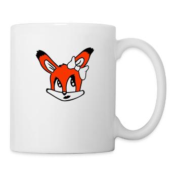Fox Female Girl Pretty Bow Woman Beautiful - Mug - white - Right