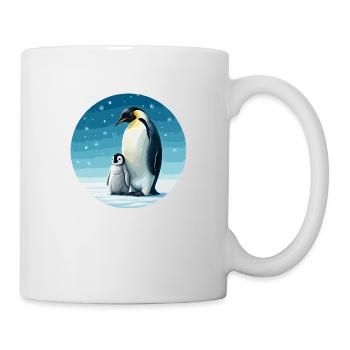 Manchot empereur avec enfant - Mug blanc - blanc - Droite