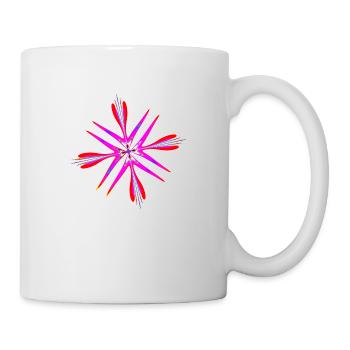 Abstrakte mit eine bunten Stern - Tasse - Weiß - Rechts