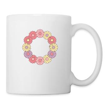 Couronne de fleurs vibrantes - Mug blanc - blanc - Droite