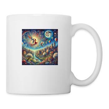 Amoureux en vol - Mug blanc - blanc - Droite