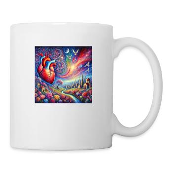Das schwebende Herz - Tasse - Weiß - Rechts