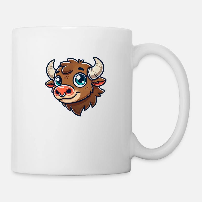 bison stier - Tasse - Weiß
