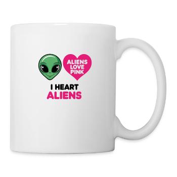 Außerirdische lieben Pink - Tasse - Weiß - Rechts