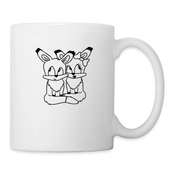 2 Foxes Couple In Love Two Friends Love Team Cute - Mug - white - Right