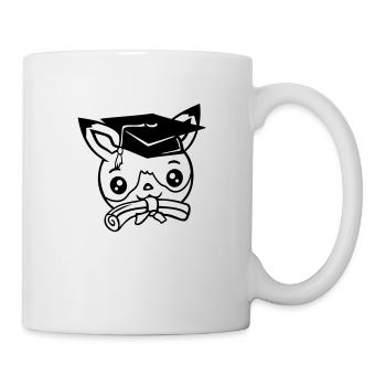 Fuchs Abitur Schulabschluss Zeugnisse College Hut - Tasse - Weiß - Rechts