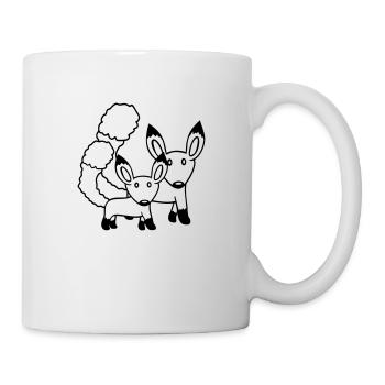 2 Foxes Mother Red Fox Little Child Father Mom - Mug - white - Right