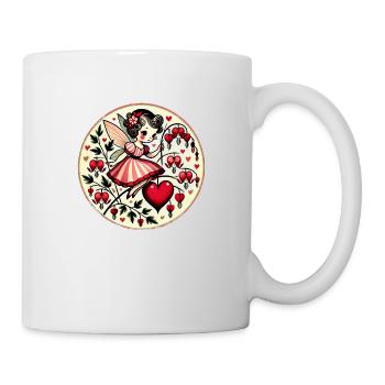 Valentine's Day Fairy Bleeding Heart Flowers - Mug - white - Right