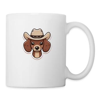 Süßer Country Dackel mit Cowboyhut - Tasse - Weiß - Rechts