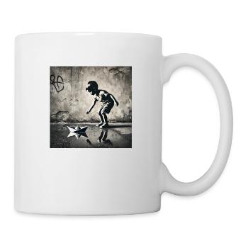 Kein Banksy - Kindheit in der Pfütze - Tasse - Weiß - Rechts