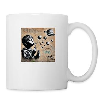 Kein Banksy - Kosmische Träume - Tasse - Weiß - Rechts