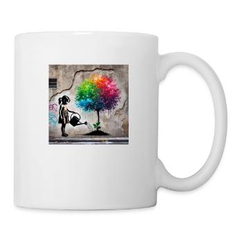 Kein Banksy - Wachstum im Beton - Tasse - Weiß - Rechts