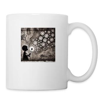 Kein Banksy - Wünsche in den Sternen - Tasse - Weiß - Rechts