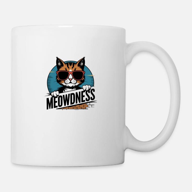 Meowdness Cat Sunglasses - Mug - white
