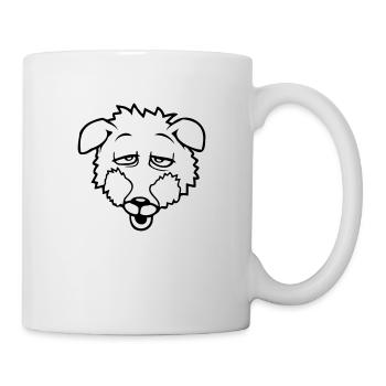 fox tired eyes exhausted sleepy overtired cute - Mug - white - Right