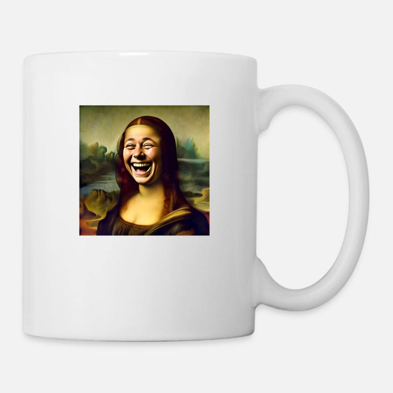 Mona Lisa lacht - Tasse - Weiß