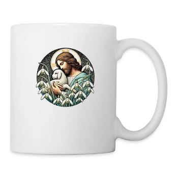 Jesus Christus, Er ist auferstanden, Ostersonntag - Tasse - Weiß - Rechts