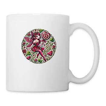 Valentinstag Fee Zuckerstange Feen - Tasse - Weiß - Rechts