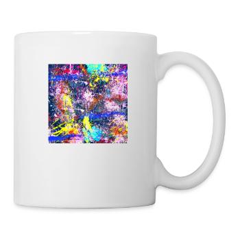 Ein Abstrakte buntes Fleckenbild - Tasse - Weiß - Rechts