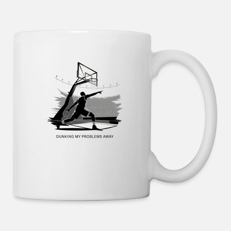 Dunking My Problems Away Basketball - Tasse - Weiß