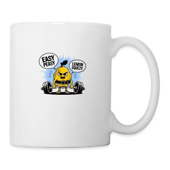 Easy Peasy Lemon Squeezy - Lustiges Lemon Gym Workout - Tasse - Weiß - Rechts