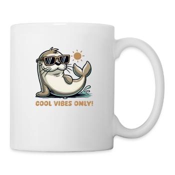 seehund sonnenbrille comic - Tasse - Weiß - Rechts