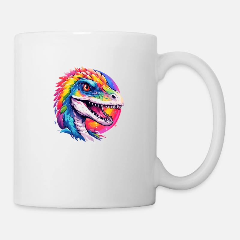 Dino arc-en-ciel - Mug blanc - blanc