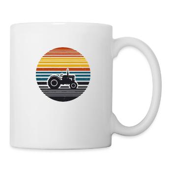 Oldtimer Traktor Farmer Landwirtschaft Traktoren - Tasse - Weiß - Rechts