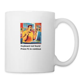 Keyboard Not Found – Press F1 to Continue - Tasse - Weiß - Rechts