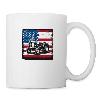 Tracteur agricole Tracteur vintage Farmers - Mug blanc - blanc - Droite