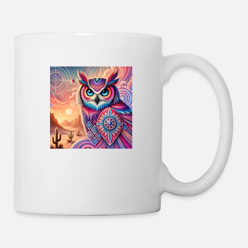 Krafttier Eule - Tasse - Weiß