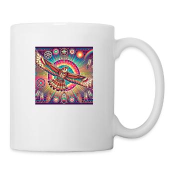 Faucon animal de pouvoir - Mug blanc - blanc - Droite