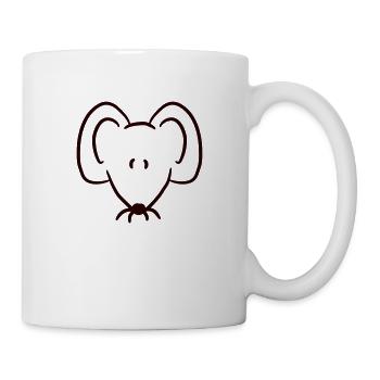 Maus Mäuschen Süße Kleine Ratte Nager Freundlich - Tasse - Weiß - Rechts