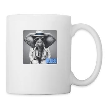 Elefant mit Anzug und Sonnenbrille - Tasse - Weiß - Rechts