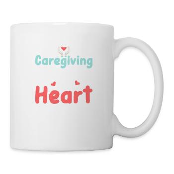 Caregiving is a Work of Heart Carer Caregiver - Mug - white - Right