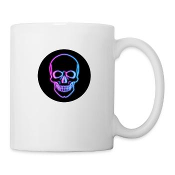Crâne au néon - Mug blanc - blanc - Droite