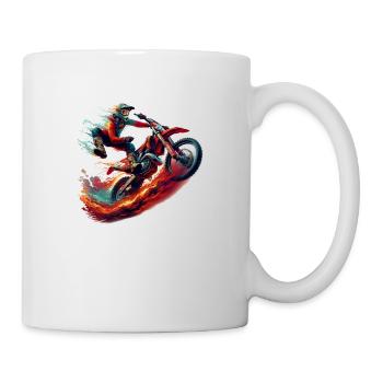 Motorrad,Motorcross dirtbike - Tasse - Weiß - Rechts