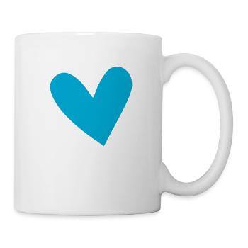 Blaues Herz - Tasse - Weiß - Rechts