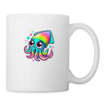 Calmar coloré avec de grands yeux pour les enfants - Mug blanc - blanc - Droite