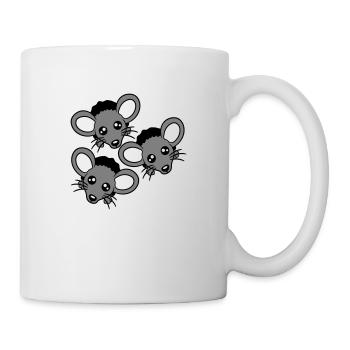 3 Mice Wall Hole Mouse Hole Three Friends Team Crew - Mug - white - Right