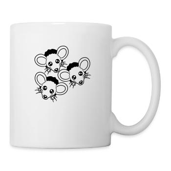 3 Mice Wall Hole Mouse Hole Three Friends Team Crew - Mug - white - Right