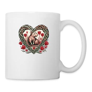 Cute Pet Rat Heart Celtic Heart Rodent - Mug - white - Right