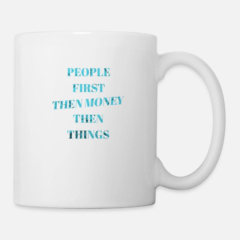 People First Then Money Mindset Blue - Mug - white