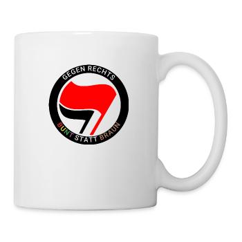 Antifa - Bunt statt Braun - Tasse - Weiß - Rechts