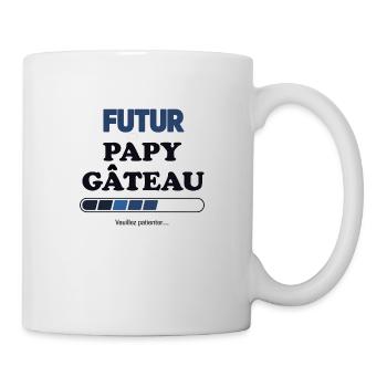 futur papy gâteau - Mug blanc - blanc - Droite