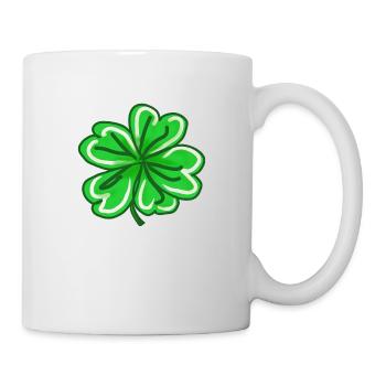 Trèfle peint à la main Lucky Leaf St patricks jour - Mug blanc - blanc - Droite