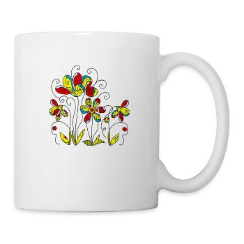 Blumen - Tasse - Weiß - Rechts
