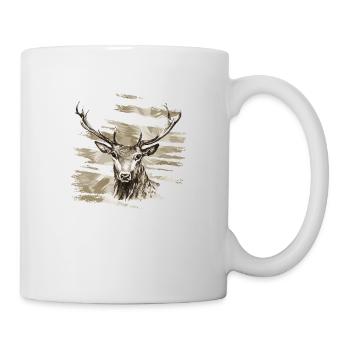 Hirsch - Tasse - Weiß - Rechts