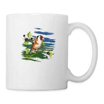 Bunter Vogel - Tasse - Weiß - Rechts