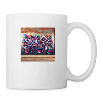 Graffiti Schrift - Tasse - Weiß - Rechts